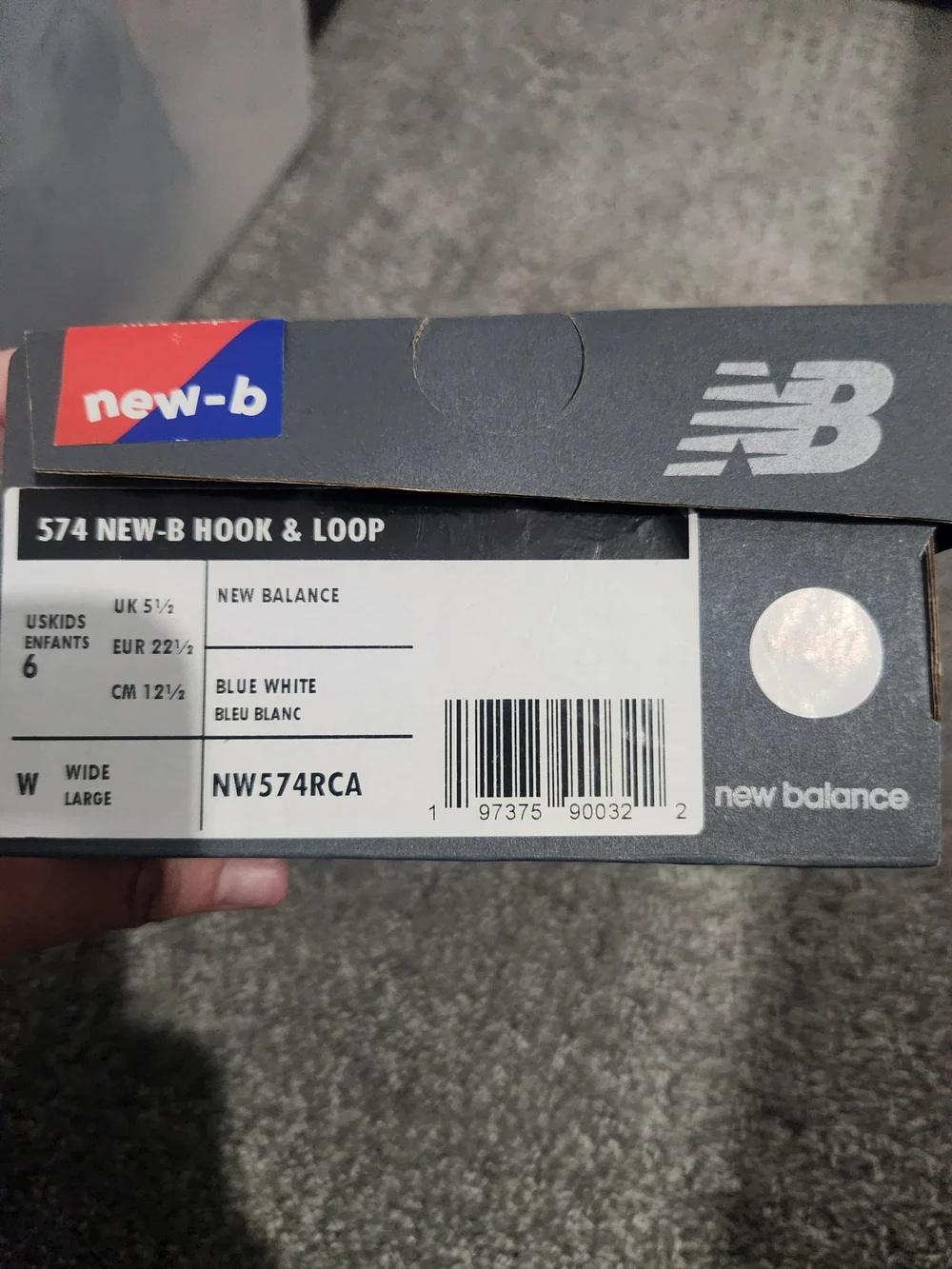 574 New Balance Hook And Loop Toddler Blue Sneakers Size 6 Wide